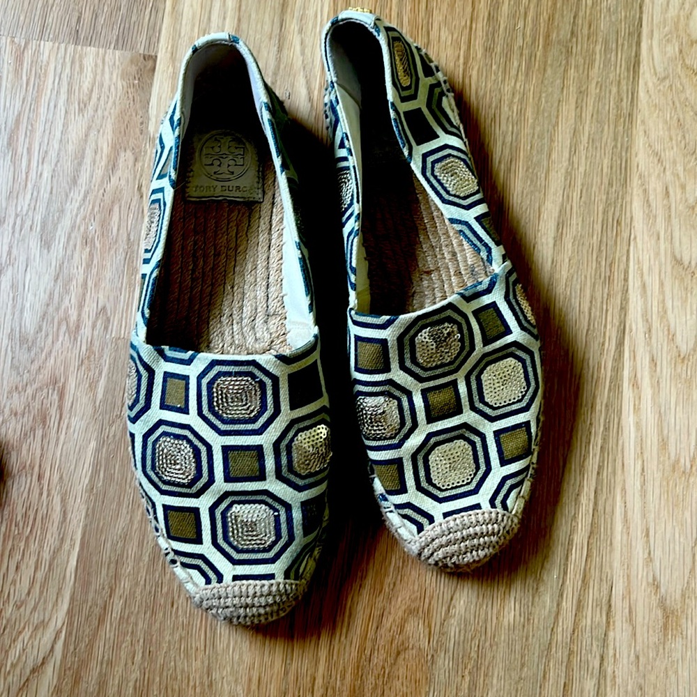 Slightly worn Tory Burch espadrilles